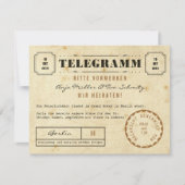 Vintage Telegramm Save the Date (Voorkant)