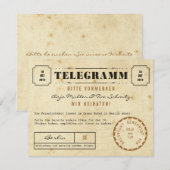 Vintage Telegramm Save the Date (Voorkant / Achterkant)