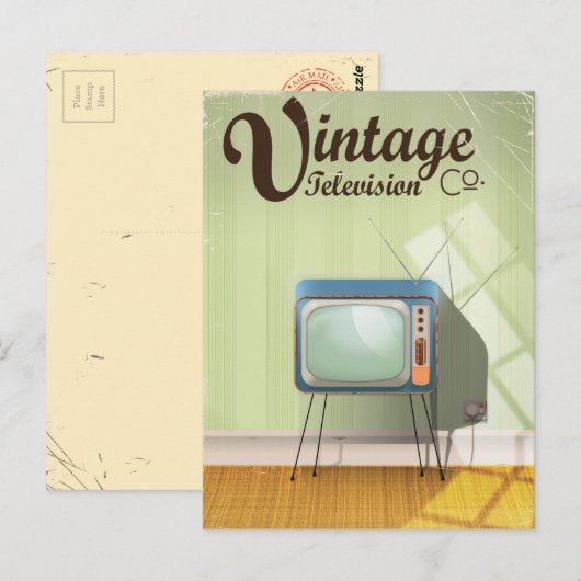 Vintage Television Co. Commercial Briefkaart (Voorkant / Achterkant)