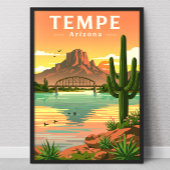 Vintage Tempe Arizona Poster