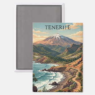 Vintage Tenerife Canarische Eiland Mount Teide & S Magneet