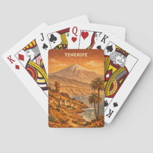 Vintage Tenerife Canarische Eilanden Mount Teide R Pokerkaarten