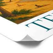 Vintage Tenerife Canary Island Beach Playa Travel Poster (Hoek)