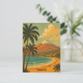 Vintage Tenerife Canary Island Mount Teide Travel Briefkaart (Staand voorkant)
