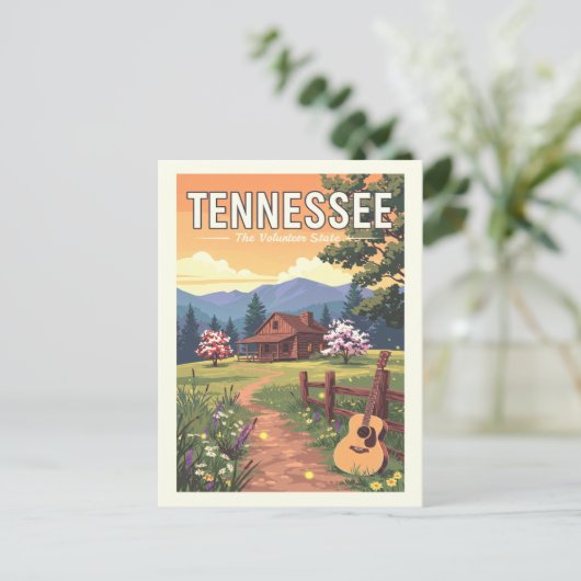 Vintage Tennessee Briefkaart (Staand voorkant)