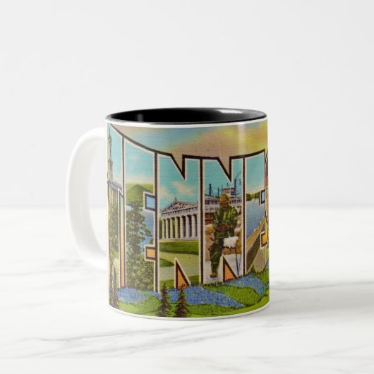 Vintage Tennessee-postkaart mok (Voorkant links)