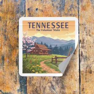 Vintage Tennessee Vierkante Sticker