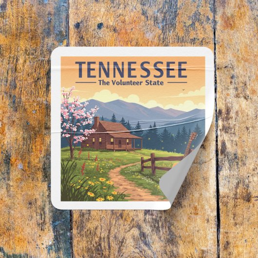 Vintage Tennessee Vierkante Sticker