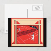 Vintage Tennis Briefkaart (Voorkant / Achterkant)