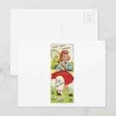 Vintage Tennis Girl Valentijn Feestdagenkaart (Voorkant / Achterkant)