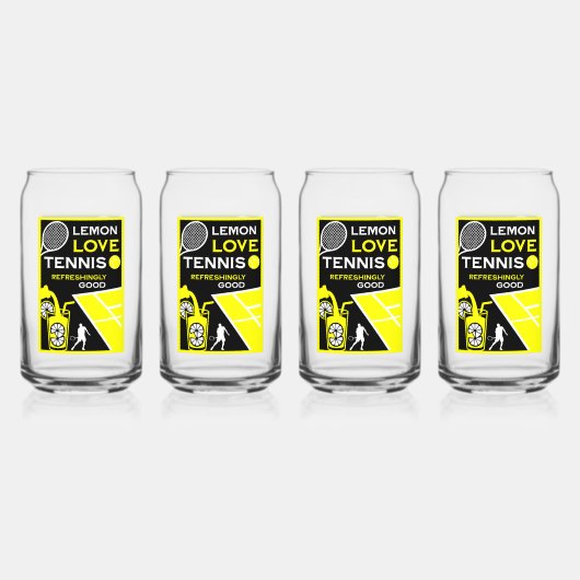 Vintage Tennis Lemonade Blikvorm Glas (Voorkant)