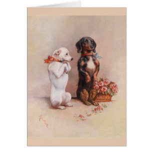 Vintage - Terrier en Dachshund Dogs,