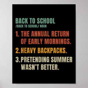 Vintage terug naar school definitie docenten terug poster