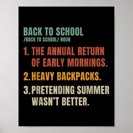 Vintage terug naar school definitie docenten terug poster (Voorkant)