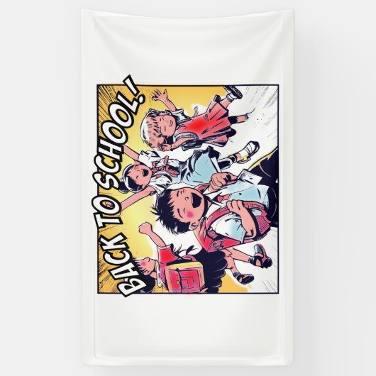 Vintage Terug naar school Spandoek (Verticaal)