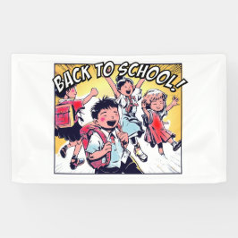 Vintage Terug naar school Spandoek