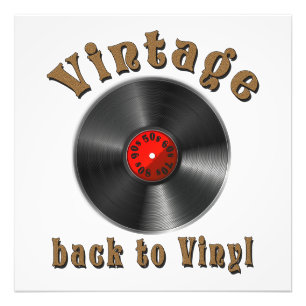 Vintage - Terug naar Vinyl is het record terug Foto Afdruk