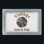 Vintage - Terug naar Vinyl is het record terug Gesp<br><div class="desc">Het afbeelding is een show van een vinylplaat,  een soort opnamemateriaal. De zin "terug naar de basis" suggereert een terugkeer naar oudere,  traditionele vormen. Het gevoel van nostalgie naar muziek en het verlangen naar het verleden om weer actueel te worden</div>