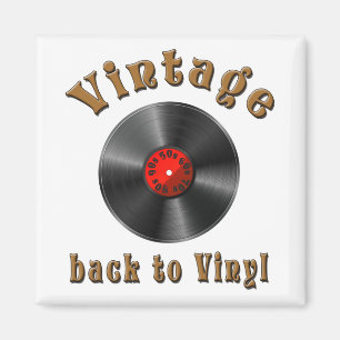 Vintage - Terug naar Vinyl is het record terug Magneet