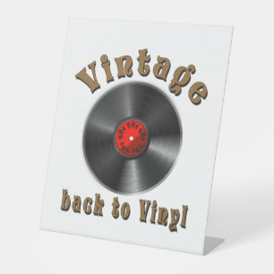 Vintage - Terug naar Vinyl is het record terug Reclamebord Met Voetstuk