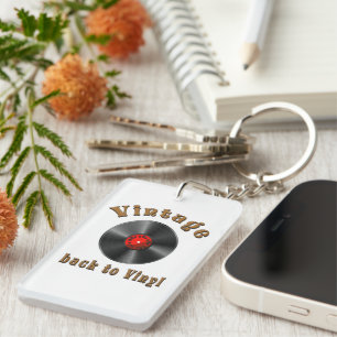 Vintage - Terug naar Vinyl is het record terug Sleutelhanger