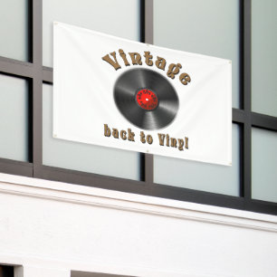 Vintage - Terug naar Vinyl is het record terug Spandoek