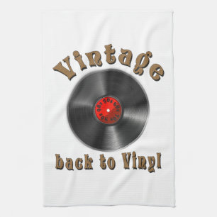 Vintage - Terug naar Vinyl is het record terug Theedoek