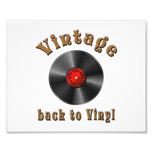 Vintage Terug naar Vinylplaat Kunst Foto Afdruk (Voorkant)