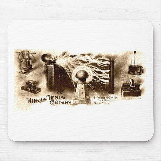 Vintage Tesla Letterhead Muismat (Voorkant)