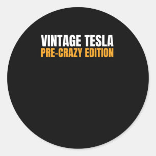 Vintage Tesla - Pre-crazy Edition Magneet of Stick Ronde Sticker