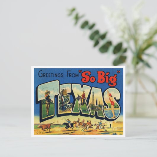 Vintage Texas Briefkaart (Staand voorkant)