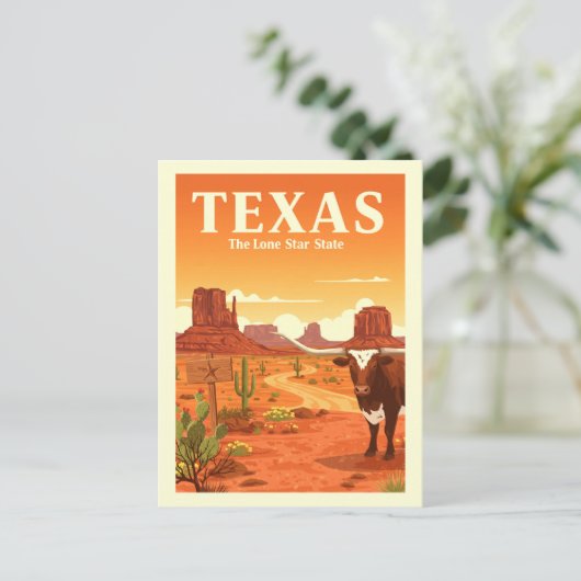 Vintage Texas Briefkaart (Staand voorkant)