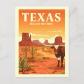 Vintage Texas Briefkaart (Voorkant)