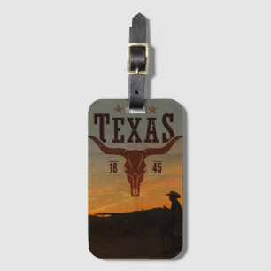 Vintage Texas Cowboy Bagagelabel