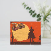 Vintage Texas Cowboy Rodeo Briefkaart (Staand voorkant)