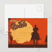 Vintage Texas Cowboy Rodeo Briefkaart (Voorkant / Achterkant)