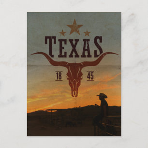 Vintage Texas Cowboy Travel Briefkaart