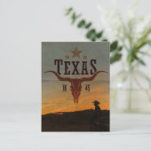 Vintage Texas Cowboy Travel Briefkaart (Staand voorkant)