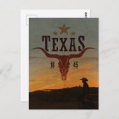 Vintage Texas Cowboy Travel Briefkaart (Voorkant / Achterkant)