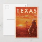 Vintage Texas Cowboy Travel Briefkaart (Voorkant / Achterkant)