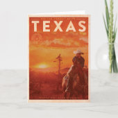 Vintage Texas Cowboy Travel Kaart (Voorkant)