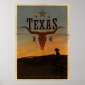 Vintage Texas Cowboy Travel Poster (Voorkant)