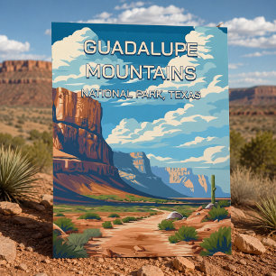 Vintage Texas Guadalupe Mountains National Park  Briefkaart