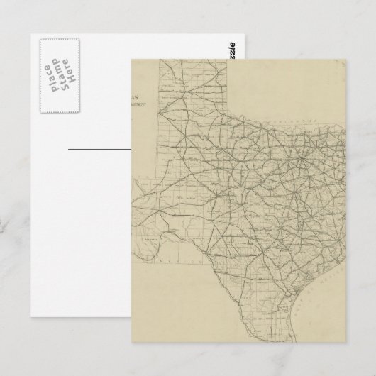 Vintage Texas Highway Map (1919) Briefkaart (Voorkant / Achterkant)