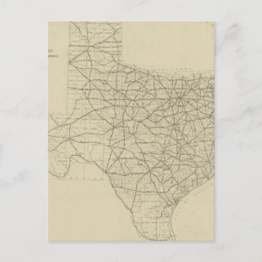 Vintage Texas Highway Map (1919) Briefkaart (Voorkant)