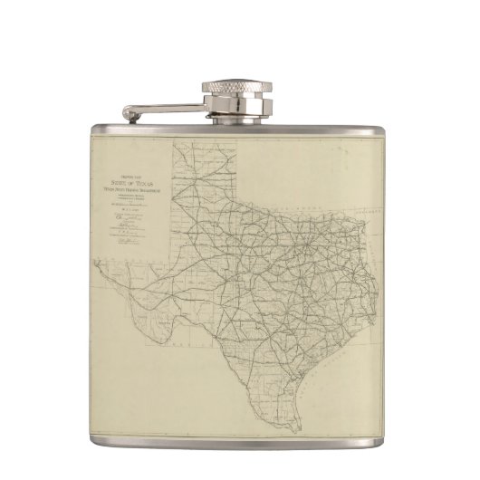 Vintage Texas Highway Map (1919) Heupfles (Voorkant)