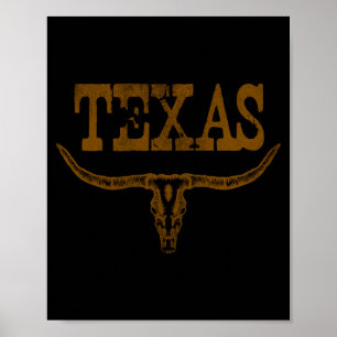 Vintage Texas Longhorn Lone Star State Niet Kwijle Poster