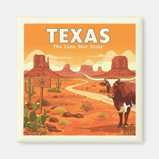 Vintage Texas Magneet (Voorkant)
