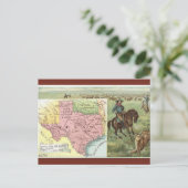 Vintage Texas Map Briefkaart (Staand voorkant)