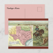 Vintage Texas Map Briefkaart (Voorkant / Achterkant)